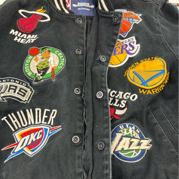 Vintage Jeff Hamilton NBA Patch Jacket Youth Size L (9-10) Preowned - Picture 14 of 16
